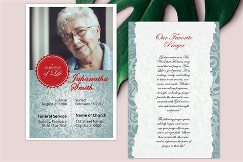 Funeral Prayer Card Printable Prayer Card Template , Editable Canva, MS ...