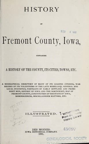 History of Fremont County, Iowa (1881 edition) | Open Library