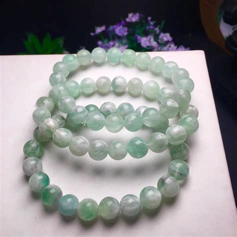 Pulsera De Fluorita Verde Natural Para Hombre Y Mujer Brazalete De