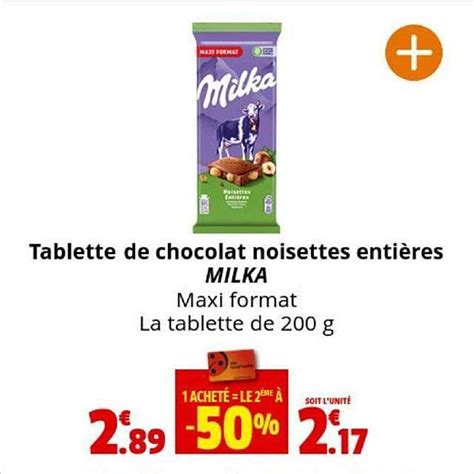 Promo Tablette De Chocolat Noisettes Entières Milka chez Coccimarket