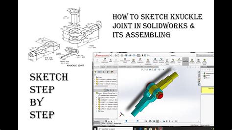 How To Sketch Knuckle Joint And Its Assembling In Solidworks Youtube