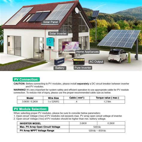 Invertor Solar Hibrid De 6200 W încărcător Solar Mppt 48 V Dc 120 A Intrare Pv 450 V Dc