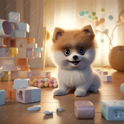 Premium Ai Image An Adorable Pomeranian Puppy Dog Enjoying The