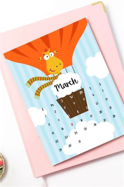 Cute March Calendar Printables For Kids 30 Designs