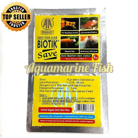 Jual Obat Ikan BIOTIK SAVE Anti Bakteri Dan Jamur Fin Rot Sirip Merah