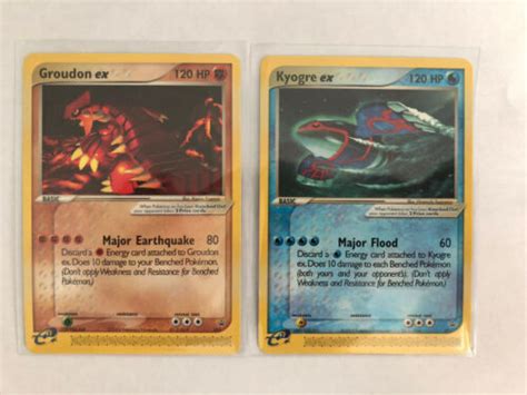 Pokemon Kyogre Ex And Groudon Ex Non Holo Black Star Promo