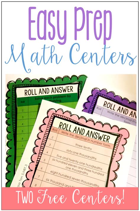 Easy Prep Math Centers Roll And Answer Games Freebies Teaching