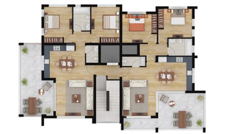 Color Floor Plan Rendering Photoshop Austin Texas for Property ...