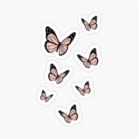 Pink Butterflies Sticker For Sale By Stitched By Grace Pink