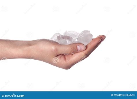 Woman Hand Holding Ice Cubes Stock Photos Image 25184313