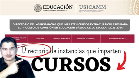 DIRECTORIO De INSTANCIAS Que Imparten CURSOS Extracurriculares Para