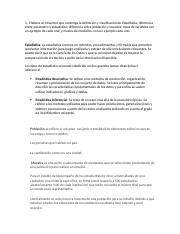 UNIDAD 1 ESTADISTICA Docx 1 Elabora Un Resumen Que Contenga La