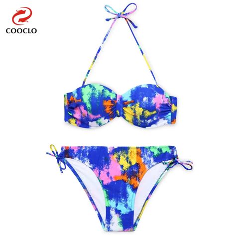 COOCLO 2018 Bikini Floral Print Sexy Bikinis Set Striped Dot Women