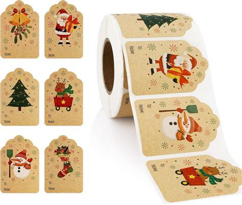 Amazon 500 PCS Christmas Gift Tags Stickers Gift Tags For