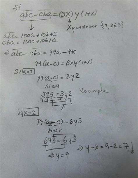 9 Si Abc Cba 3x Y 1 X Calcula Y X Brainly Lat