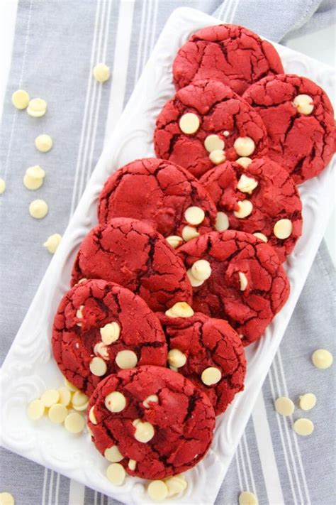 4 Ingredient Red Velvet Cake Mix Cookies Recipe • Bake Me Some Sugar