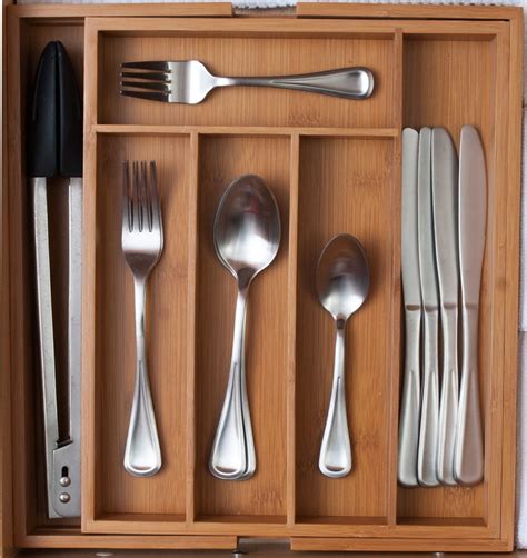 Bamboo Expandable Cutlery Tray Drawer Organizer RLTSource LLC