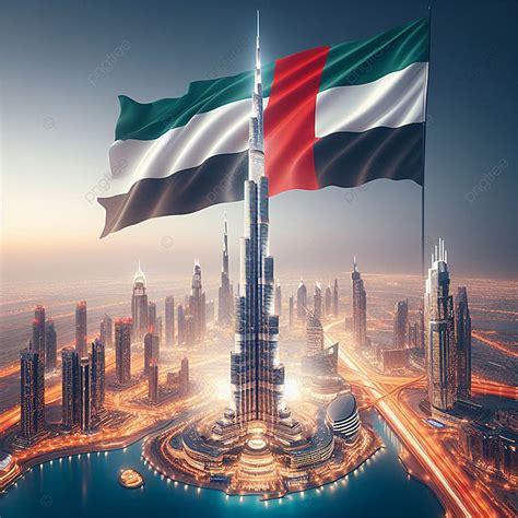 Burj Khalifa National Day Uae Flag Vector Image Greeting Background