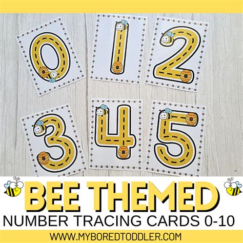 Bee Number Tracing Cards Perfect For Fine Motor Practice For Toddlers