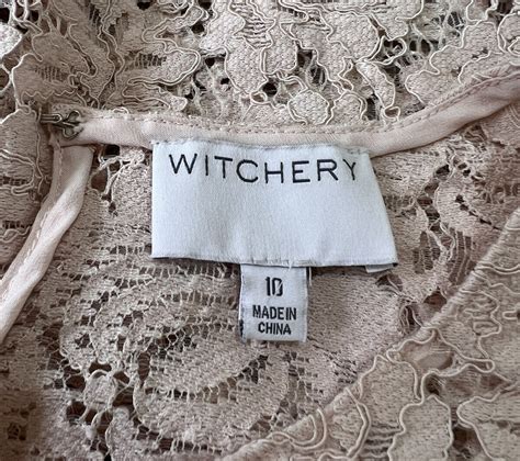 Witchery Blush Sheer Lace Flutter Sleeve Top Size 10… Gem