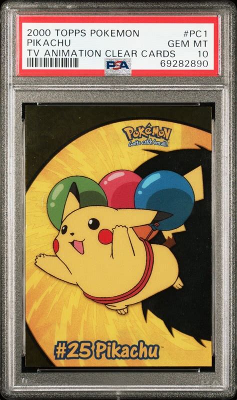 Pokemon Pikachu Topps Tv Animation Clear Card Pc Psa Gem Mint