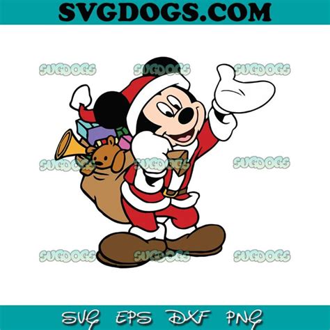 Mickey Mouse Santa Christmas Svg Png Eps Dxf