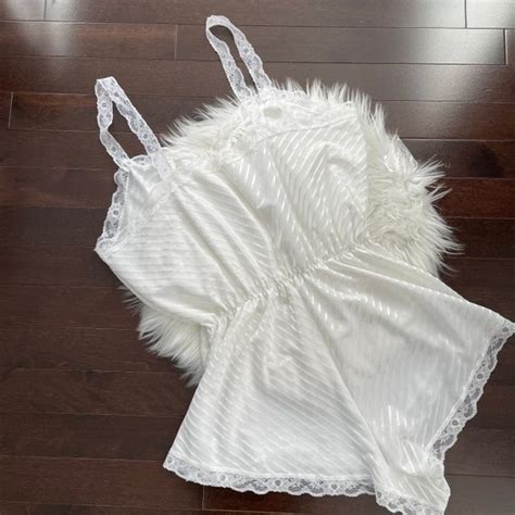 Vintage White Teddy Bridal Lingerie Satin Babydoll Gem