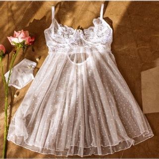 Camisola Luxo Em Tule E Renda Lingerie Lua De Mel Camisola Branca
