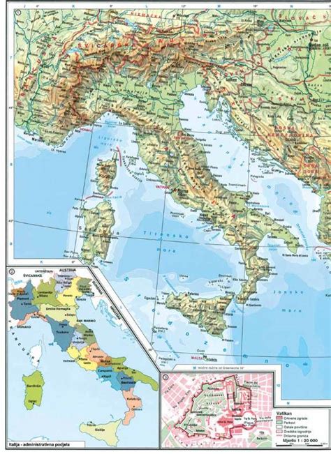 Zemljopisna Karta Italije Karta