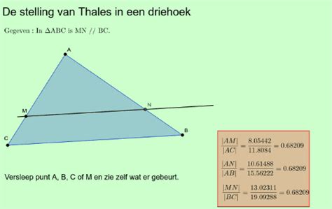 Stelling Van Thales In Een Driehoek Aantonen Geogebra