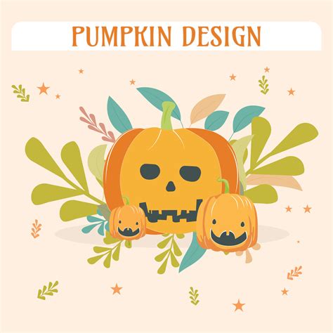 Halloween Pumpkin Vector Art design, Clipart pumpkin vector elements ...