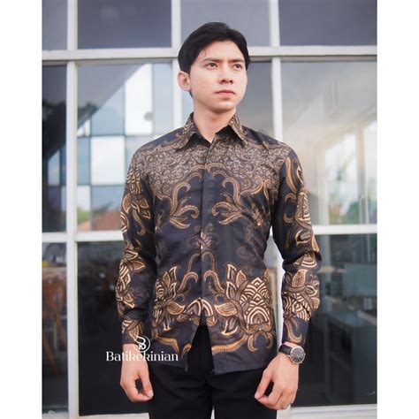 Jual Batikekinian BSWART Batik HRB026 Kenongo Kemeja Panjang Anjani