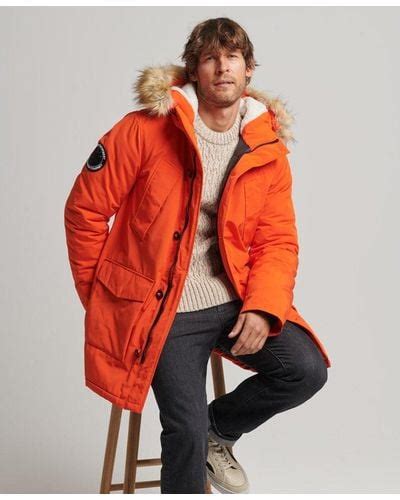 Red Superdry Coats For Men Lyst