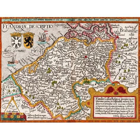 Posterazzi Dpi1872136 Map Of Flanders By Cartographer Matthias Quad