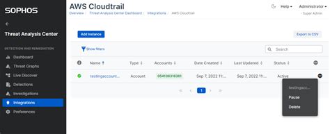 Aws Cloudtrail Sophos Central Admin