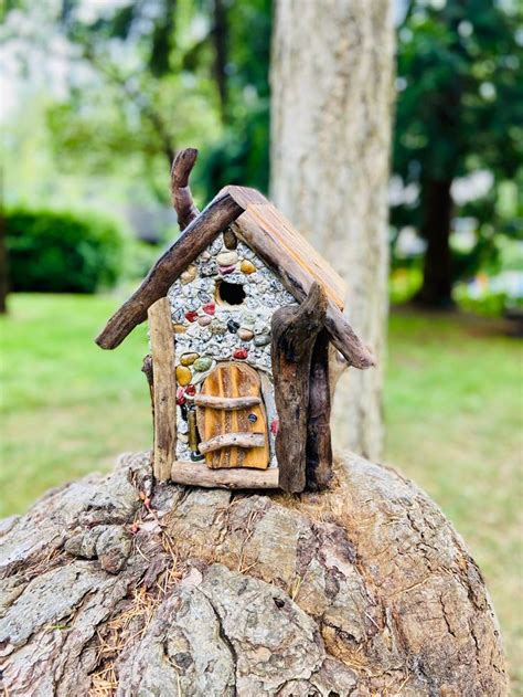 Small Stone Birdhouse Bird Houses Bird House Outdoor Decor