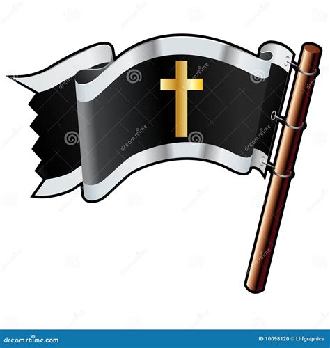 Christian Cross On Black Flag Stock Photo - Image: 10098120