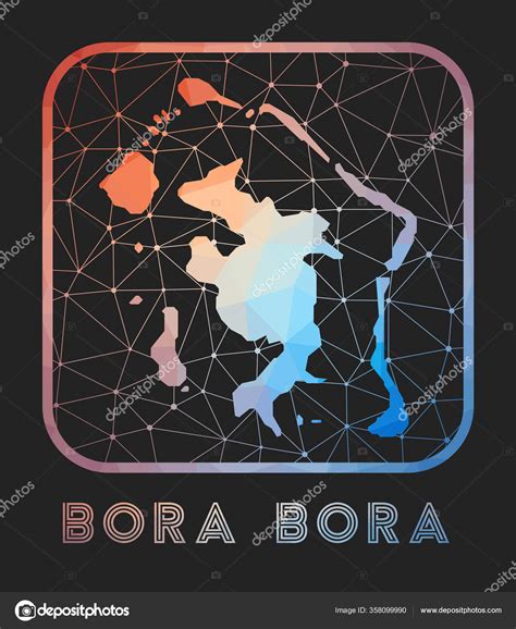 Bora Bora Map Design Vector Low Poly Map Island Bora Vector Gr Fico