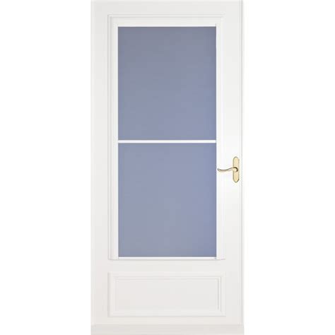 Larson Savannah 32 In X 81 In White Mid View Wood Core Storm Door With Handle Included In The