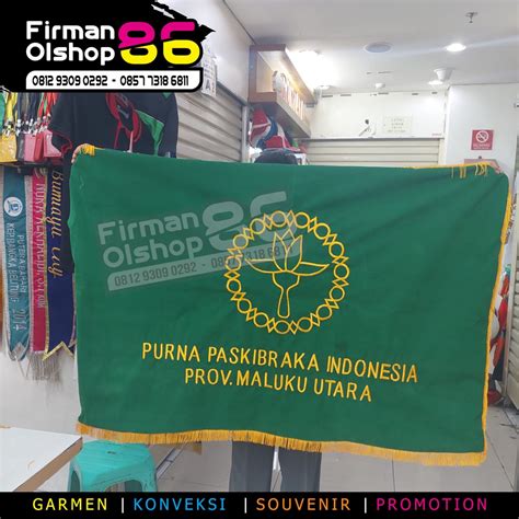 Jual BENDERA PATAKA PASKIBRA PURNA PASKIBRAKA INDONESIA BORDIR 2 MUKA