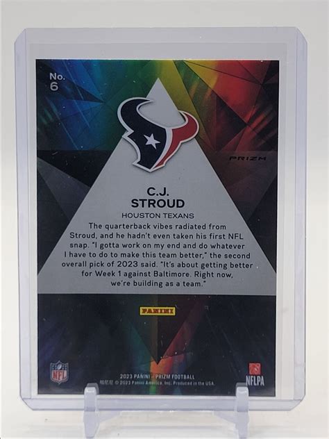 C J Stroud Panini Prizm Prizmatic Rookie No Huddle Texans Rc