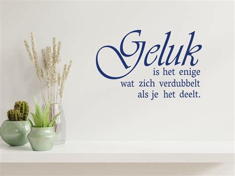 Stickerheld Muursticker Geluk Is Het Enige Wat Zich Verdubbelt Als Je