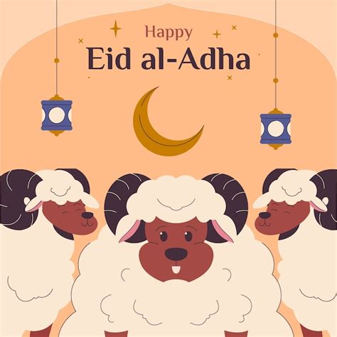 Illustration Plate De L Eid Al Adha Islamique Vecteur Premium