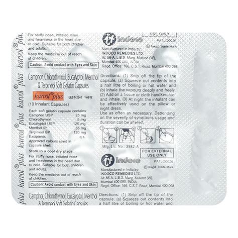 Karvol Plus Capsule View Uses Side Effects Dosage Netmeds