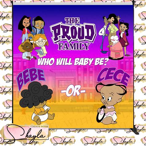 Proud Family Gender Reveal Backdrop 2nd Edition Bebe or Cece - Etsy