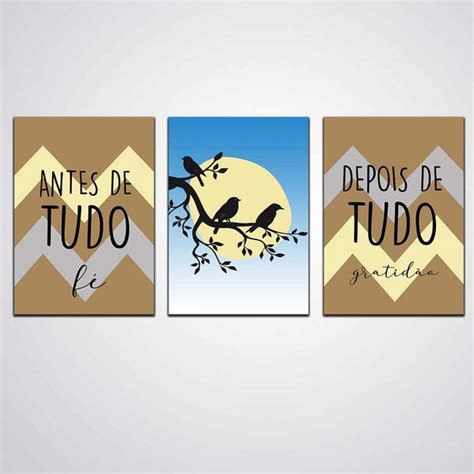 Kit 3 Quadros Decorativos Placas Frases Motivacionais Deus Fé Leroy Merlin