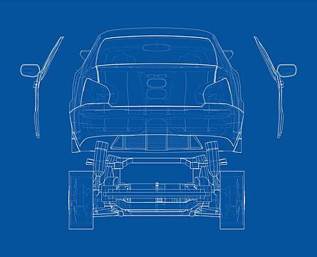 Assembling Electric Car Vector Environment Chassis Supply Vector