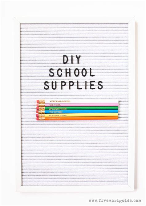 DIY School Supplies - Five Marigolds