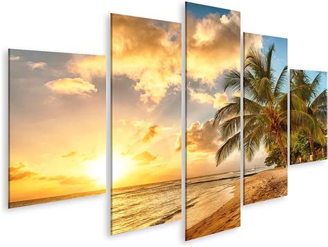 Islandburner Tableau Sur Toile Magnifique Coucher De Soleil Sur La Mer