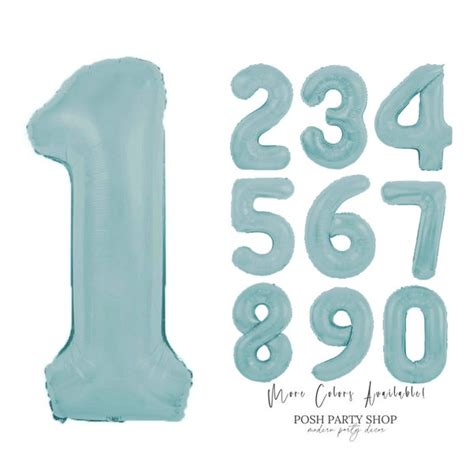 Blue Number Balloon Etsy